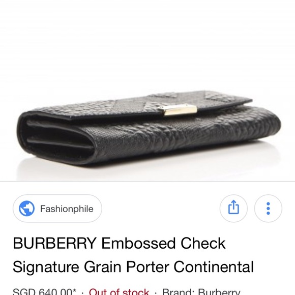 BURBERRY Embossed Check Signature Grain Porter - Picture 5 of 8